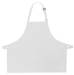 White No Pocket Mid-Length Bib Apron With Adjustable Neck Strap 24"L x 28"W Item#350-200NP