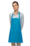 Turquoise Blue No Pocket Restaurant Quality Mid-Length Bib Apron With Adjustable Neck Strap 24"L x 28"W Item#350-200NP Turquoise Blue No Pocket Restaurant Quality Mid-Length Bib Apron With Adjustable Neck Strap 24"L x 28"W Item#350-200NP