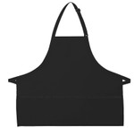 Black Four Pocket Restaurant Server Bib Apron 24"L x 28"W Item#350-200PD Black Four Pocket Restaurant Server Bib Apron 24"L x 28"W Item#350-200PD
