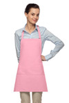 Pink Four Pocket Bib Style Server Apron With Adjustable Neck Strap 24"L x 28"W Item#350-200PD