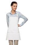 White Four Pocket Bib Style Apron With Adjustable Neck Strap 24"L x 28"W Item#350-200PD
