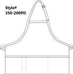 Silver Gray Four Pocket Restaurant Quality Bib Style Apron With Adjustable Neck Strap 24"L x 28"W Item#350-200PD