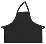 Black Three Pocket Restaurant Server Bib Apron With Chest Pencil Pocket 24"L x 28"W Item#350-201