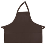 Brown Three Pocket Restaurant Server Bib Apron With Chest Pencil Pocket 24"L x 28"W Item#350-201