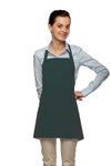 Hunter Green Three Pocket Server Bib Apron With Chest Pencil Pocket 24"L x 28"W Item#350-201