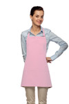 Pink Three Pocket Restaurant Server Bib Apron With Chest Pencil Pocket 24"L x 28"W Item#350-201