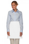 White No Pocket Restaurant Server Half Bistro Waist Apron 19"L x 28"W Item # 350-110NP Made in the USA