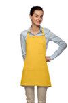 Yellow Three Pocket Server Bib Apron With Chest Pencil Pocket 24"L x 28"W Item#350-201