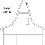 Turquoise Blue Three Pocket Bib Apron With Chest Pencil Pocket 24"L x 28"W Item#350-201