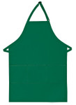 Kelly Green Restaurant Server Bib Apron with Three Centered Pockets and Adjustable Neck Strap 34"L x 24"W Item#350-223