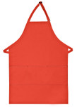 Orange Restaurant Server Bib Apron with Three Centered Pockets and Adjustable Neck Strap 34"L x 24"W Item#350-223