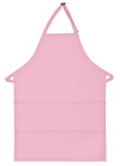 Light Pink Restaurant Server Bib Apron with Three Centered Pockets and Adjustable Neck Strap 34"L x 24"W Item#350-223