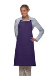 Purple Restaurant Server Bib Apron with Three Centered Pockets and Adjustable Neck Strap 34"L x 24"W Item#350-223