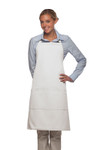 White Restaurant Server Bib Apron with Three Centered Pockets and Adjustable Neck Strap 34"L x 24"W Item#350-223 White Restaurant Server Bib Apron with Three Centered Pockets and Adjustable Neck Strap 34"L x 24"W Item#350-223