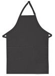 Charcoal Gray Unisex Server Bib Apron with Three Centered Pockets and Adjustable Neck Strap 34"L x 24"W Item#350-223