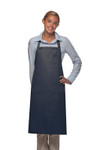 Navy Blue Unisex Restaurant Server Bib Style Apron with Four Pockets and Adjustable Neck Strap 34"L x 24"W Item#350-224