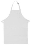 White Unisex Restaurant Server Bib Style Apron with Four Pockets and Adjustable Neck Strap 34"L x 24"W Item#350-224