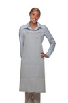 Silver Gray Unisex Restaurant Server Bib Style Apron with Four Pockets and Adjustable Neck Strap 34"L x 24"W Item#350-224