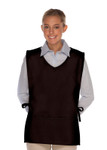Black  V-Neck Squared Bottom Two Pocket Cobbler Apron Available In Regular Size And Extra Large Item#350-435 Black  V-Neck Squared Bottom Two Pocket Cobbler Apron Available In Regular Size And Extra Large Item#350-435