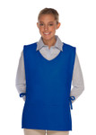 Royal Blue V-Neck Squared Bottom Two Pocket Cobbler Apron Available In Regular Size And Extra Large Item#350-435