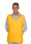 Yellow V-Neck Squared Bottom Two Pocket Cobbler Apron Available In Regular Size And Extra Large Item#350-435 Yellow V-Neck Squared Bottom Two Pocket Cobbler Apron Available In Regular Size And Extra Large Item#350-435