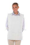 White Rounded-Neck Squared Bottom Two Pocket Cobbler Apron Available In Regular Size And Extra Large Item#350-440