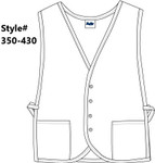 Black Two Pocket Vested Cobbler Apron With Non-Working Buttons Available In Sizes Regular And Extra Large Item#350-430