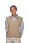 Khaki Two Pocket Vested Cobbler Apron With Non-Working Buttons Available In Sizes Regular And Extra Large Item#350-430
