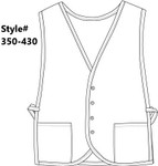 Red Two Pocket Vested Cobbler Apron With Non-Working Buttons Available In Sizes Regular And Extra Large Item#350-430