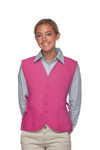 Hot Pink Two Pocket Vested Cobbler Apron With Non-Working Buttons Available In Sizes Regular And Extra Large Item#350-430