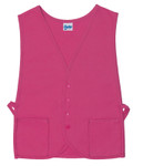 Hot Pink Two Pocket Vested Cobbler Apron With Non-Working Buttons Available In Sizes Regular And Extra Large Item#350-430