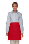 Red Half Length European Style Bistro Apron With One Elegant Inset Pocket 19"L x 28"W Item#350-110-I Red Half Length European Style Bistro Apron With One Elegant Inset Pocket 19"L x 28"W Item#350-110-I