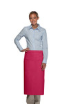 Hot Pink Full Length European Bistro Apron With Two Elegant Inset Pockets 32"L x 28"W Item#350-120-2I