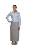 Silver Gray Full Length European Bistro Style Apron With Two Elegant Inset Pockets 32"L x 28"W Item#350-120-2I