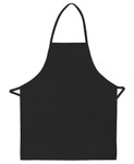 Black No Pocket Mid-Length Restaurant Server Bib Style Apron 28"L x 24"W Item#350-205