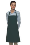 Hunter Green Mid Length Bib Apron With Adjustable Neck Strap and One Elegant European Style Inset Pocket 28"L x 24"W Item#350-210-I
