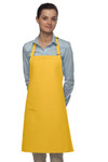 Yellow Mid Length Bib Apron With Adjustable Neck Strap and One Elegant European Style Inset Pocket 28"L x 24"W Item#350-210-I