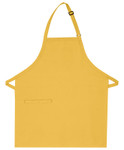 Yellow Mid Length Bib Apron With Adjustable Neck Strap and One Elegant European Style Inset Pocket 28"L x 24"W Item#350-210-I