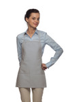 Silver Gray Two Pocket Promotional Bib Apron 22"L x 18"W Item#350-215