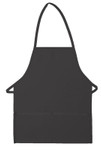 Charcoal Gray Two Pocket Promotional Style Bib Apron 22"L x 18"W Item#350-215