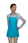 Turquoise Blue Two Pocket Promotional Style Bib Apron 22"L x 18"W Item#350-215