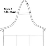 Kelly Green Extra Large Server Quality Bib Apron with Three Pockets and Adjustable Neck Strap 27"L x 31"W Item#350-200XL Made In The USA Kelly Green Extra Large Server Quality Bib Apron with Three Pockets and Adjustable Neck Strap 27"L x 31"W Item#350-200XL Made In The USA