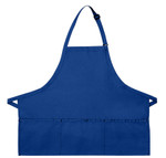 Cobalt Blue Extra Large Server Quality Bib Apron with Three Pockets and Adjustable Neck Strap 27"L x 31"W Item#350-200XL Made In The USA