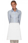 White Half Bistro Server Apron With Two Patch Pockets 19"L x 28"W Item #350-115