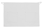 White Half Bistro Server Apron With Two Patch Pockets 19"L x 28"W Item #350-115