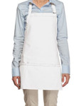 White Extra Large Server Quality Bib Apron with Three Pockets and Adjustable Neck Strap 27"L x 31"W Item#350-200XL Made In The USA
