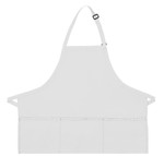 White Extra Large Server Quality Bib Apron with Three Pockets and Adjustable Neck Strap 27"L x 31"W Item#350-200XL Made In The USA