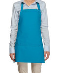 Turquoise Blue Extra Large Server Quality Bib Apron with Three Pockets and Adjustable Neck Strap 27"L x 31"W Item#350-200XL Made In The USA
