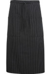 Black and White Pinstripe Two Pocket Restaurant Server Full Bistro Waist Apron 33"L x 28"W Item#750-9012-030