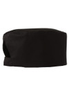 Black Traditional Beanie Cap With Self Fastening Velcro Closure Back Item#750-HT04-010